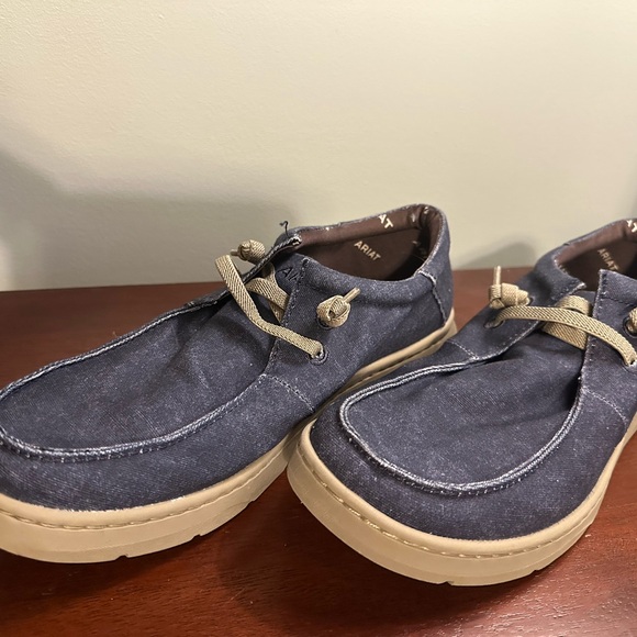 Ariat Navy Canvas Men's Loafers - Picture 1 of 4